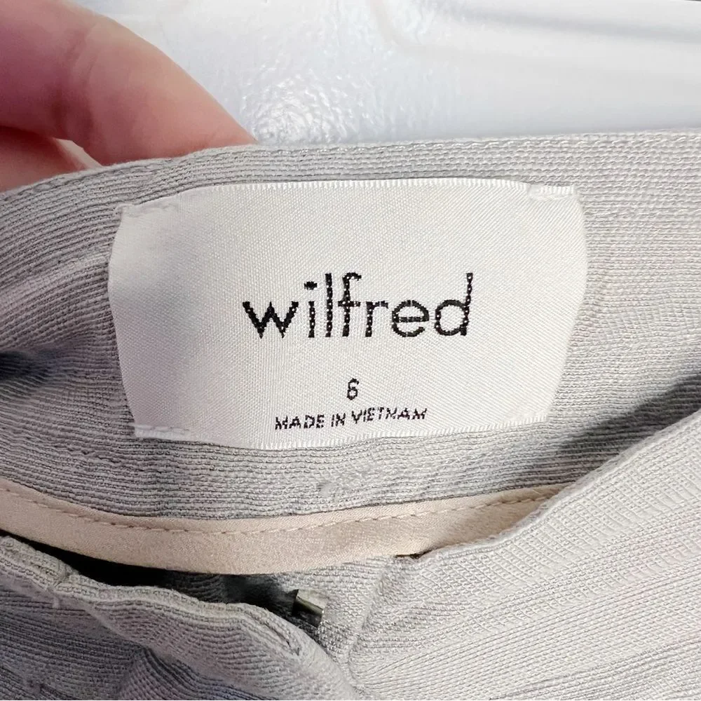 Aritzia Wilfred Allant Pant Gray Cropped Linen Trouser Pant Size 6 Ashen Grey